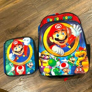 Super Mario backpack and lunch box